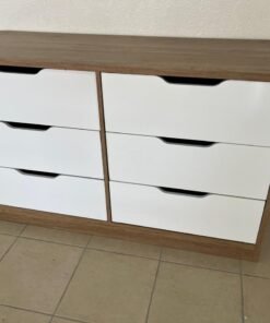 Home Centre white and wood drawer unit