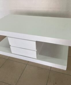 Home Centre coffee table, glossy white, with two drawers