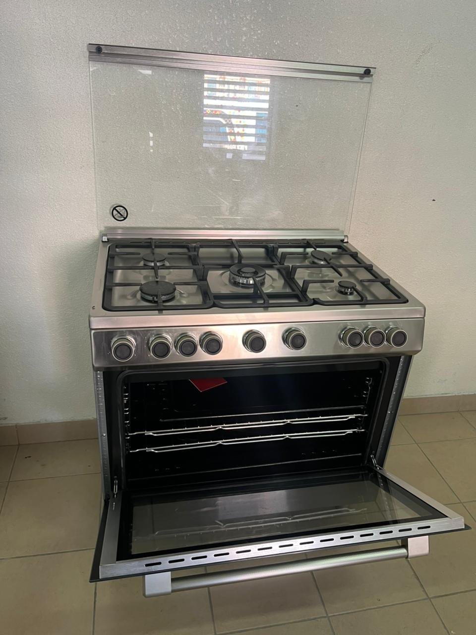 Glemgas freestanding gas hob, 90 x 60 cm, featuring 5 burners and a stainless steel body. - Image 6