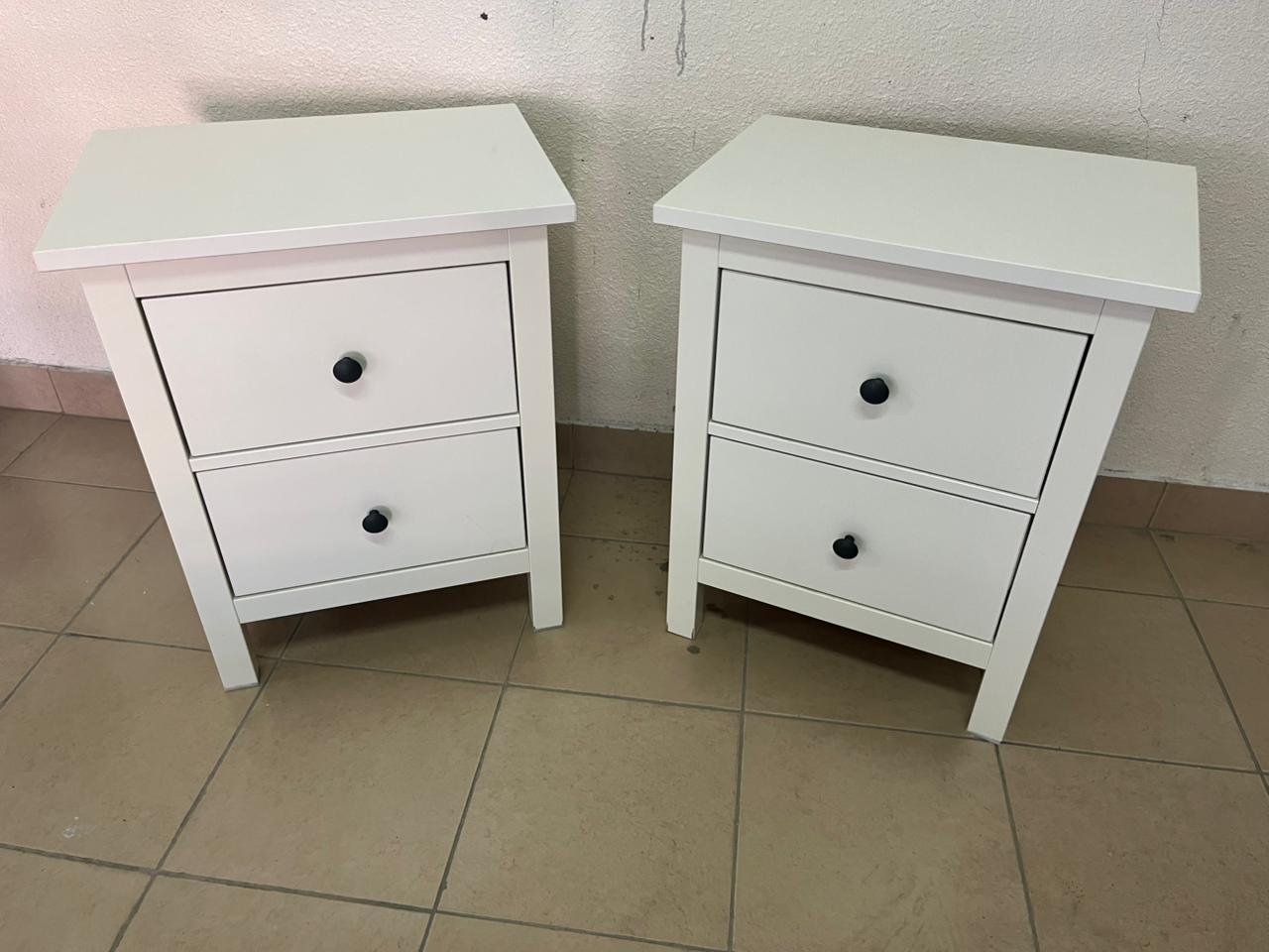 Hemens Two bedside tables, two-drawer chest, white painted, 54 x 66 cm - Image 4