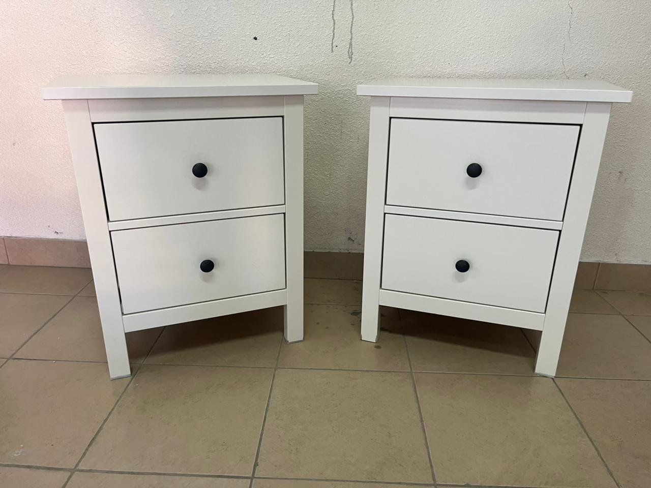 Hemens Two bedside tables, two-drawer chest, white painted, 54 x 66 cm - Image 5