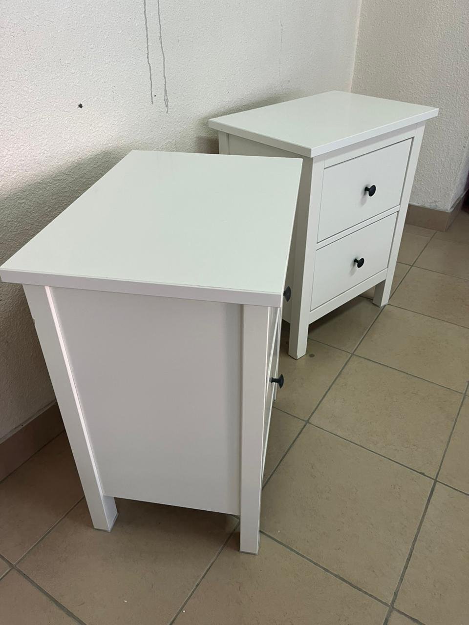 Hemens Two bedside tables, two-drawer chest, white painted, 54 x 66 cm - Image 7