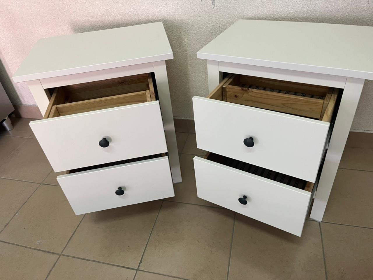 Hemens Two bedside tables, two-drawer chest, white painted, 54 x 66 cm - Image 14