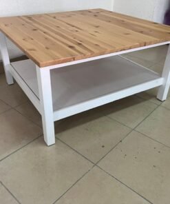 HEMNES Coffee table, white/light brown, 90x90 cm from IKEA