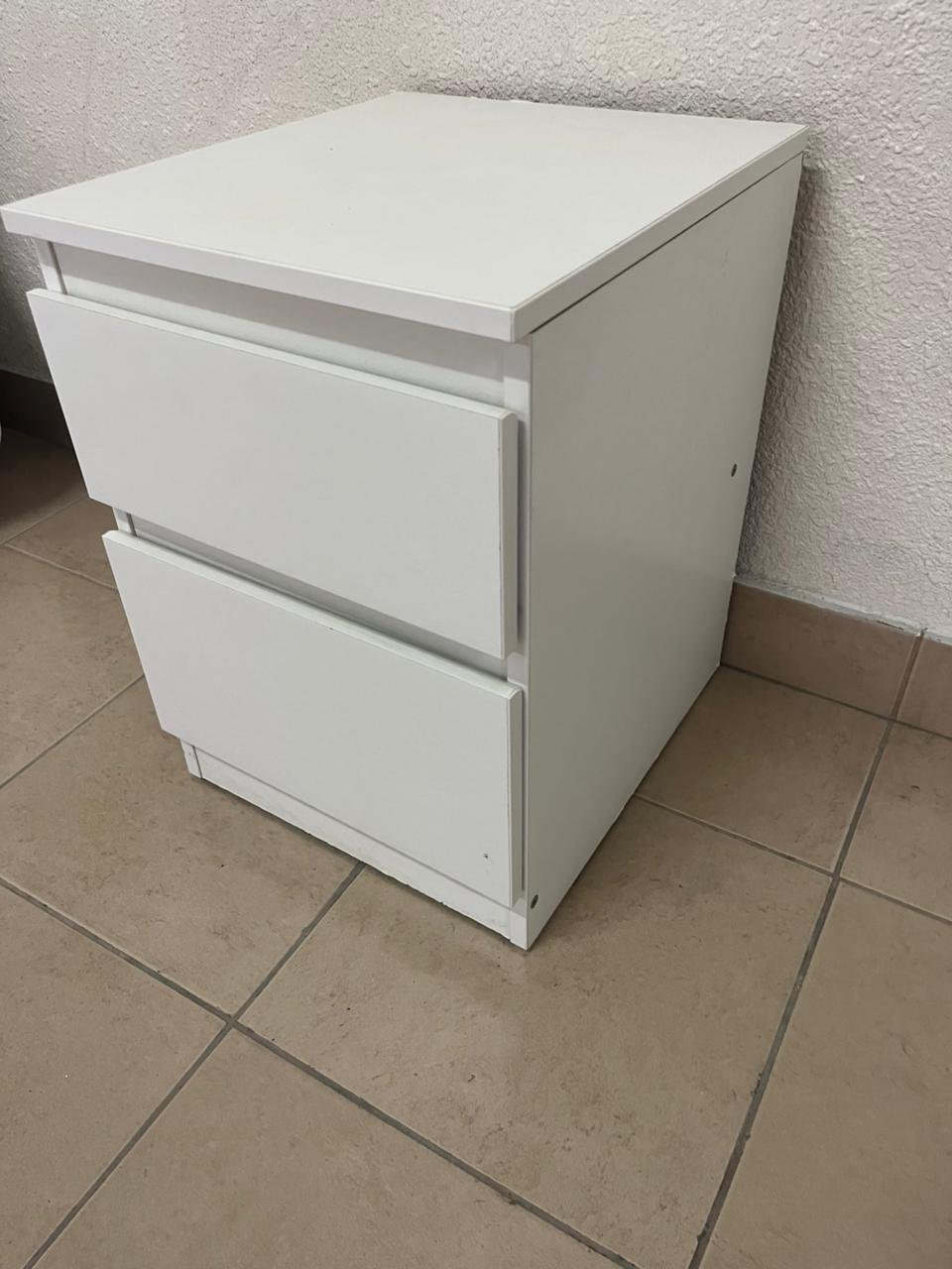 IKEA white bedside table with two drawers - Image 2