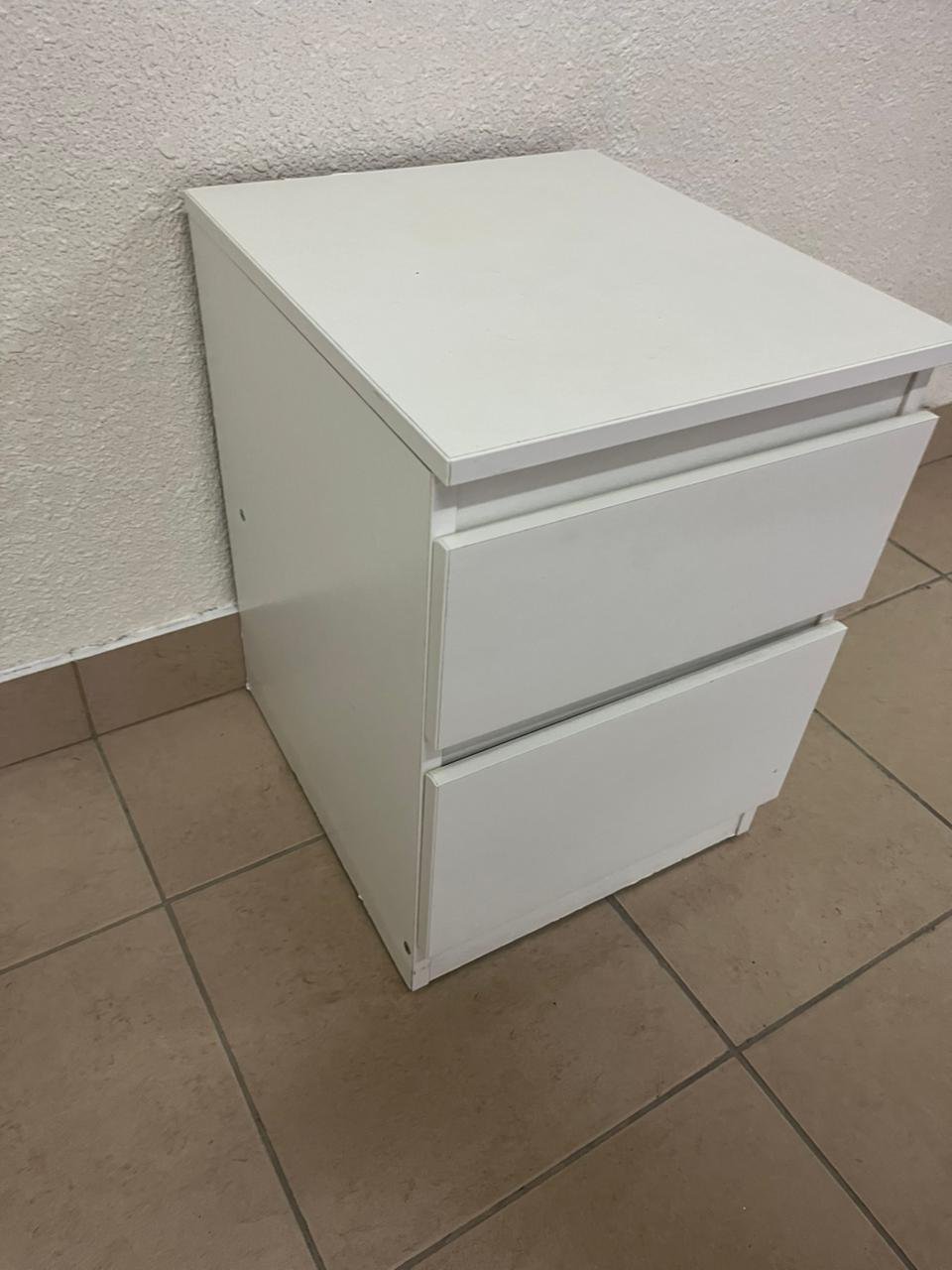 IKEA white bedside table with two drawers - Image 4