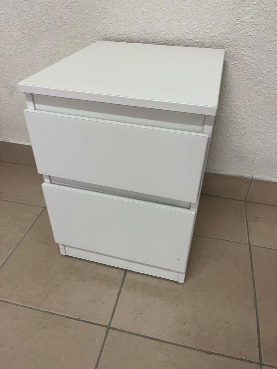 IKEA white bedside table with two drawers