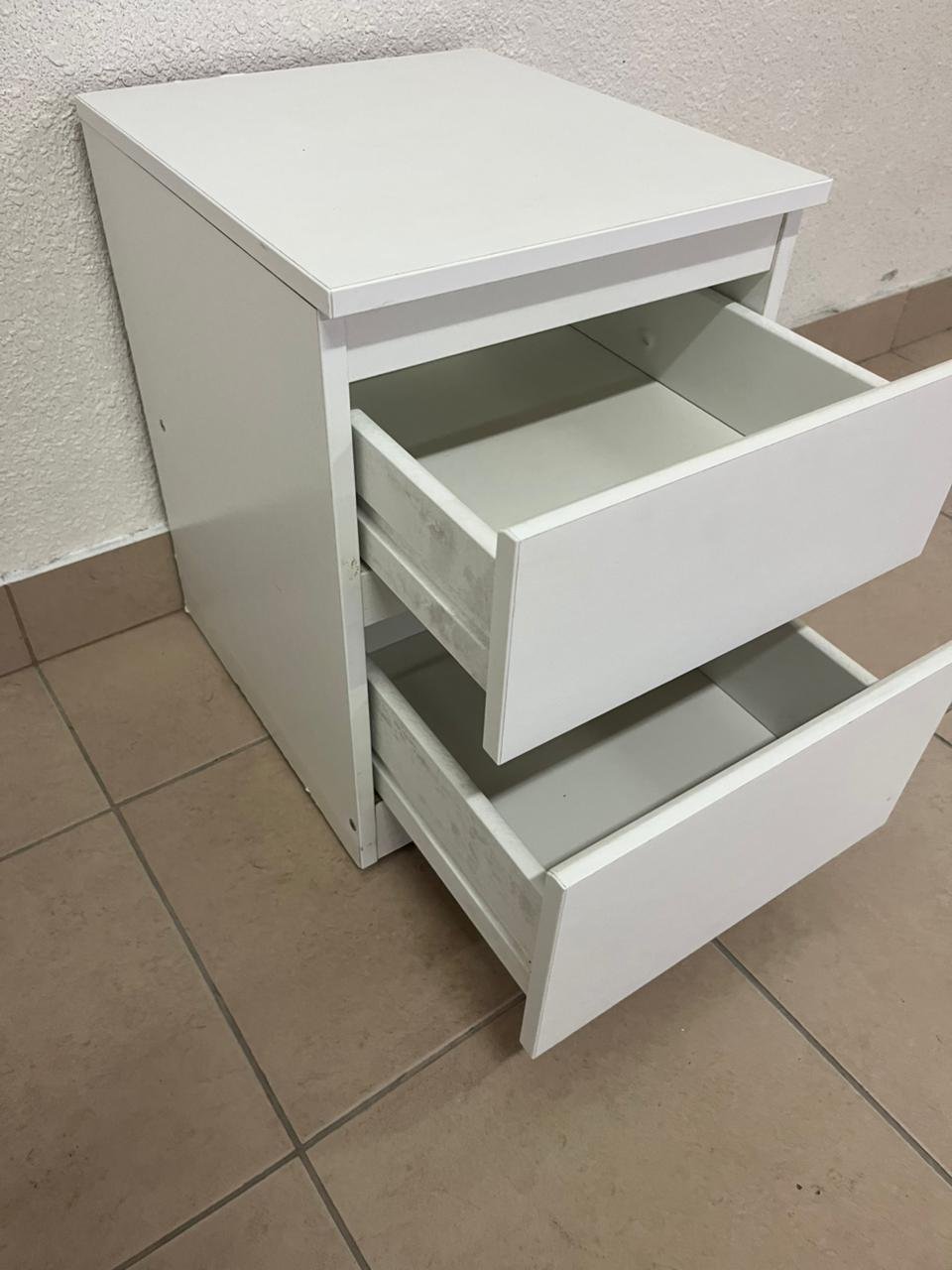 IKEA white bedside table with two drawers - Image 8