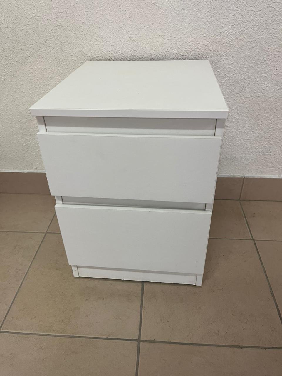 IKEA white bedside table with two drawers - Image 9