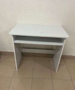 Home Source brand integrated computer desk, in white.