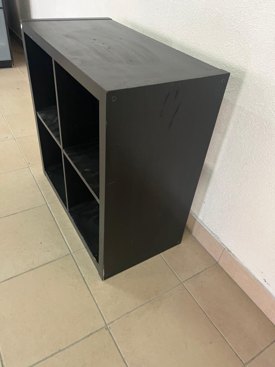 KALLAX shelving unit from IKEA in black and brown. - Image 6