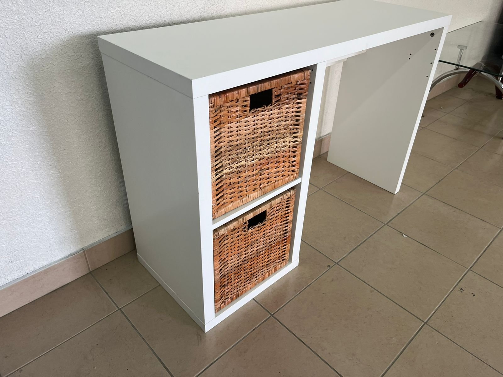 Desk with shelving unit from IKEA's KALLAX series - Image 6