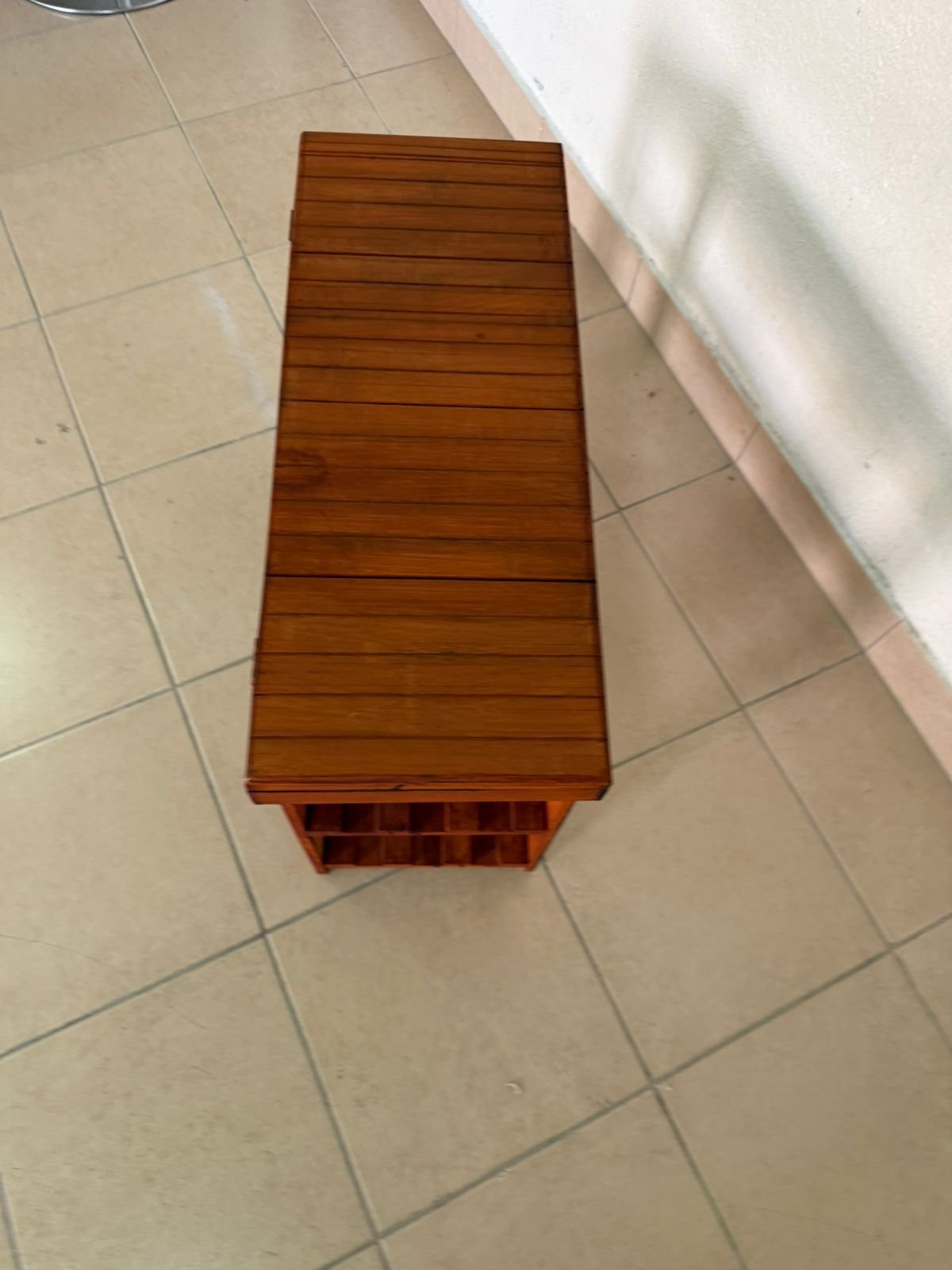 A modern wooden shoe storage bench - Image 3