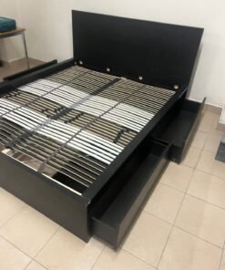 IKEA MALM bed, with built-in storage drawers under the bed