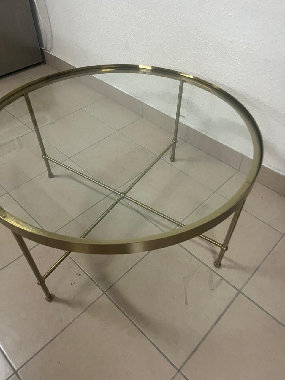 TORSJÖ coffee table in gold and glass from IKEA. - Image 2
