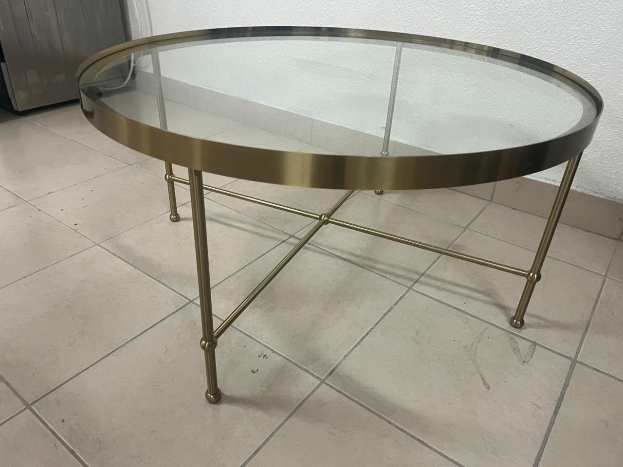 TORSJÖ coffee table in gold and glass from IKEA. - Image 5