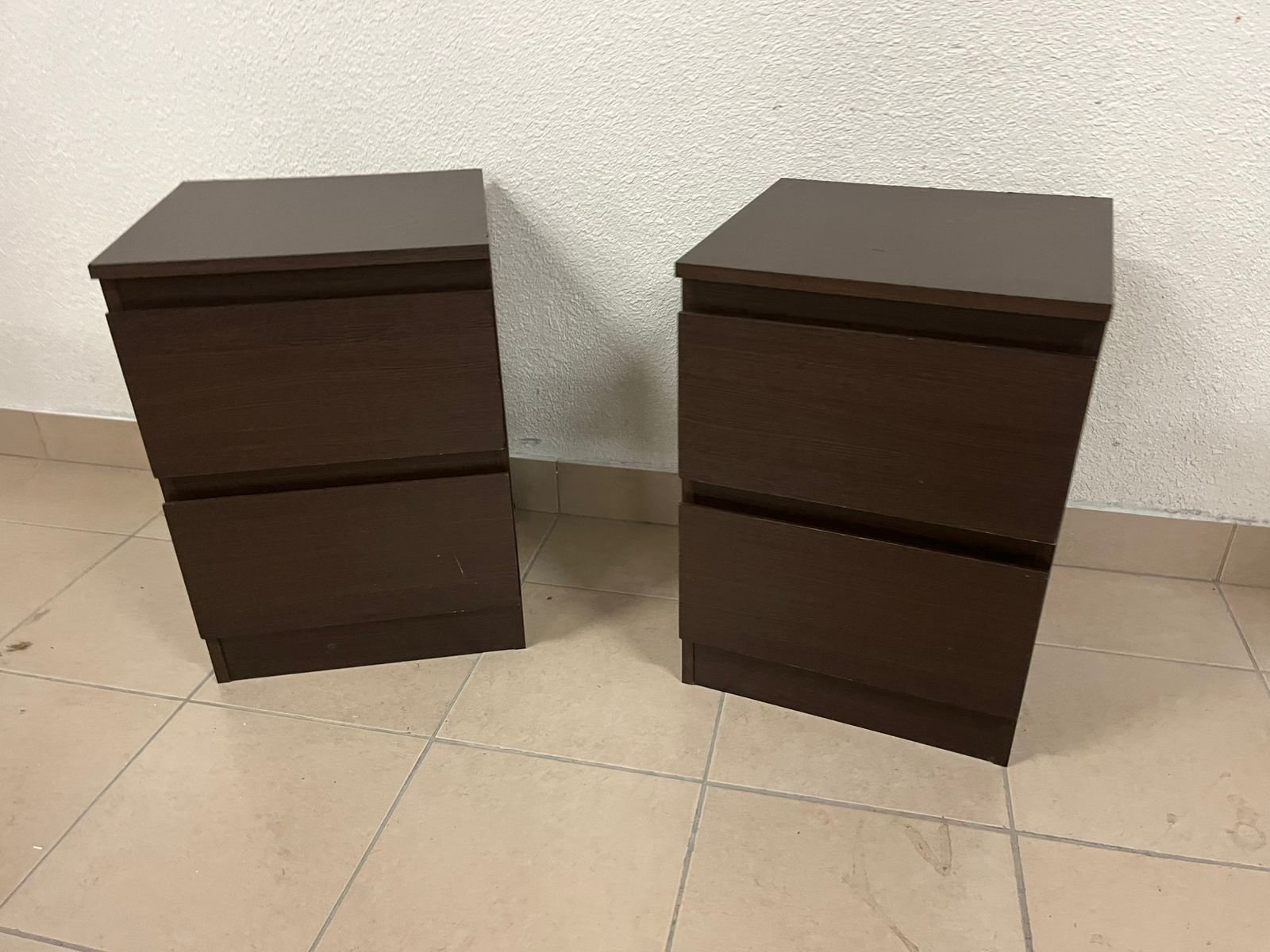 KULLEN bedside tables from IKEA, dark brown