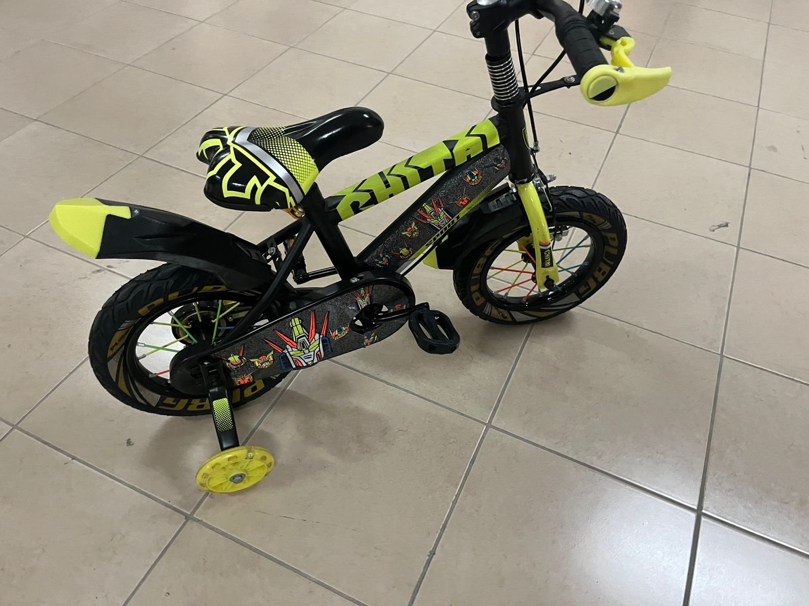 Children's sports bicycle in black and yellow