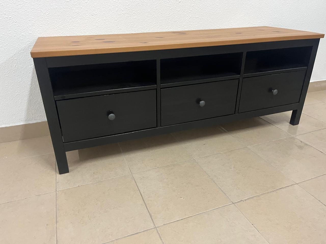 IKEA HEMNES TV stand in black and brown. - Image 5