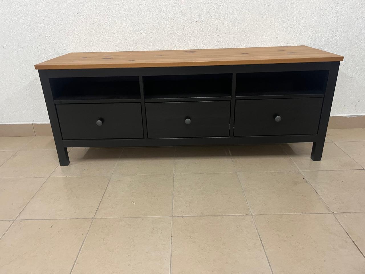 IKEA HEMNES TV stand in black and brown. - Image 6