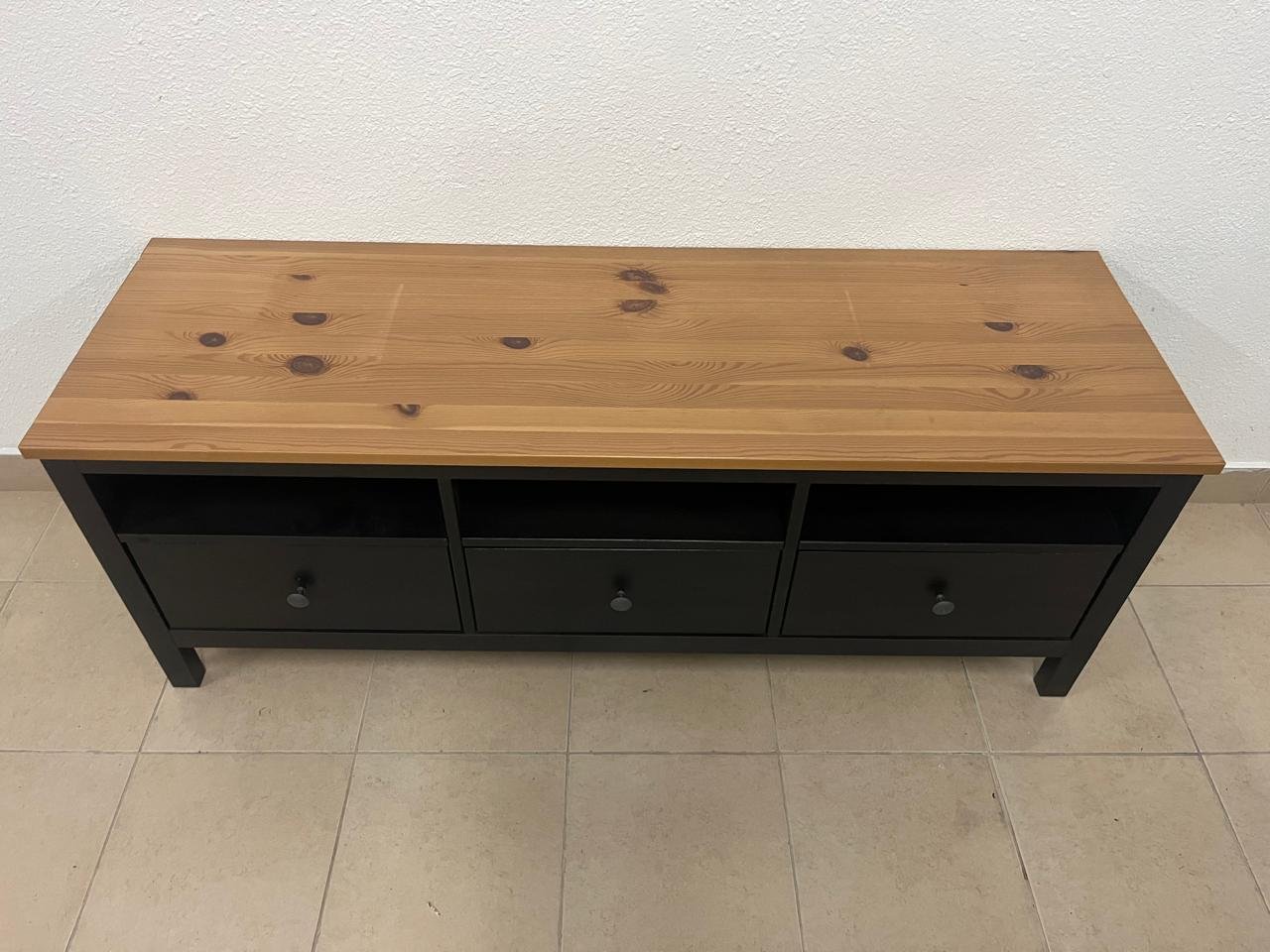 IKEA HEMNES TV stand in black and brown. - Image 7
