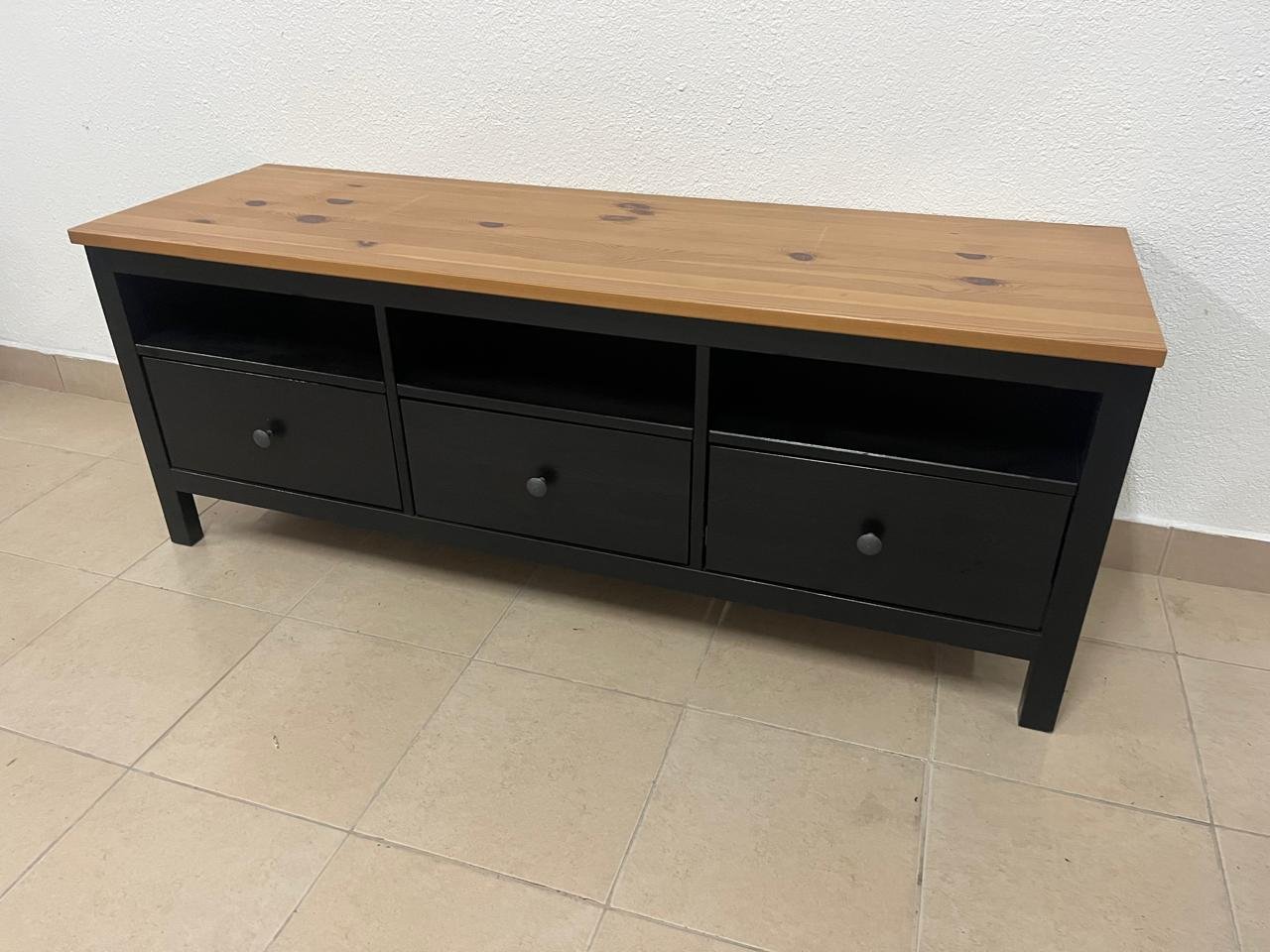 IKEA HEMNES TV stand in black and brown. - Image 9