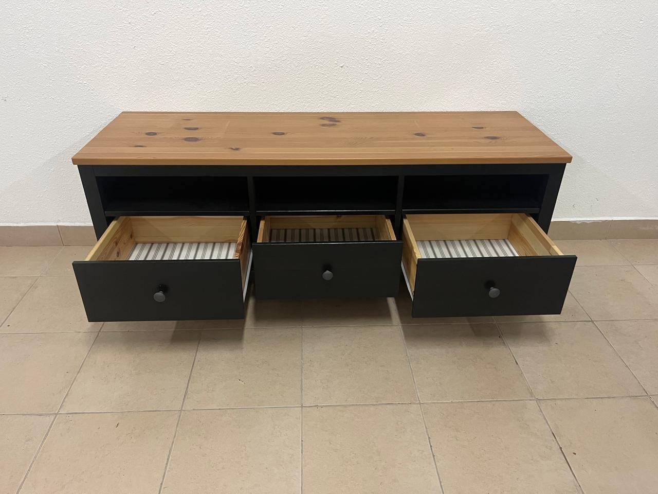 IKEA HEMNES TV stand in black and brown. - Image 11