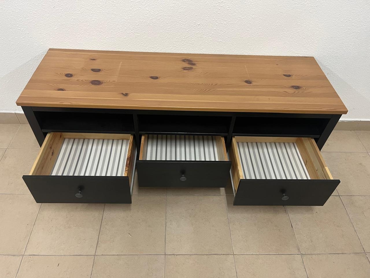 IKEA HEMNES TV stand in black and brown. - Image 12