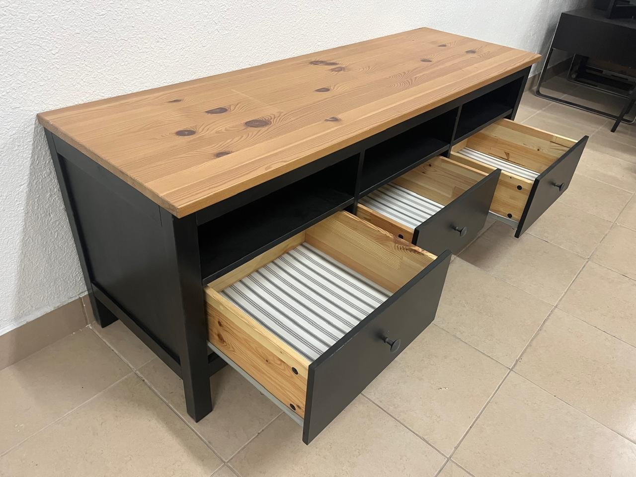 IKEA HEMNES TV stand in black and brown. - Image 13