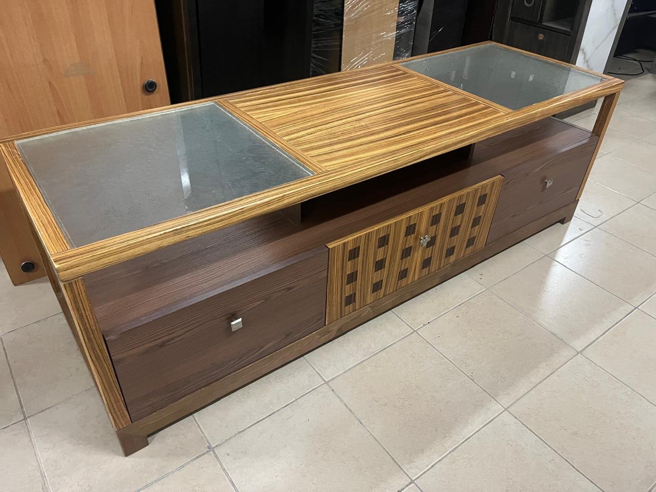 Natural wood TV stand - Image 2