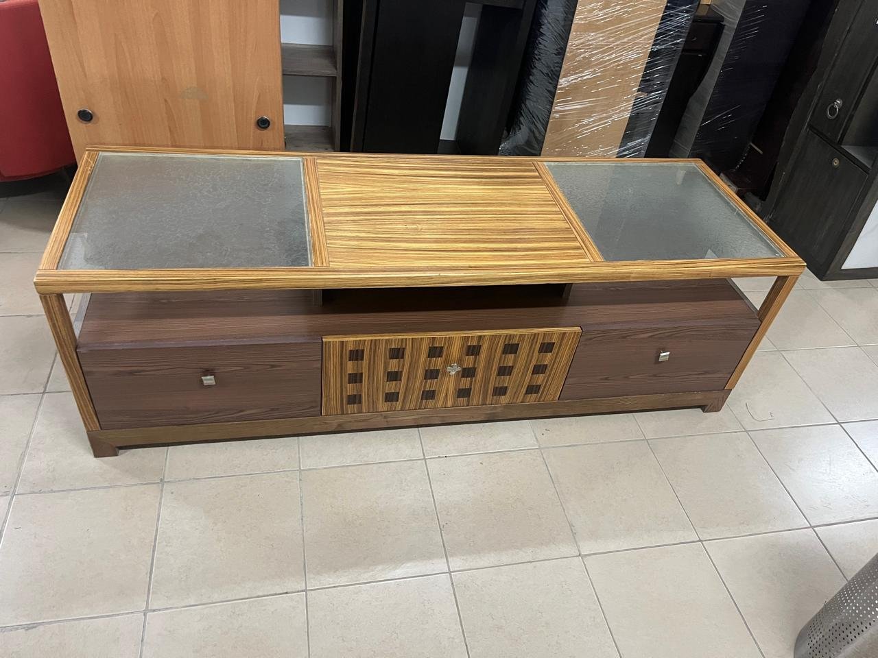 Natural wood TV stand - Image 4