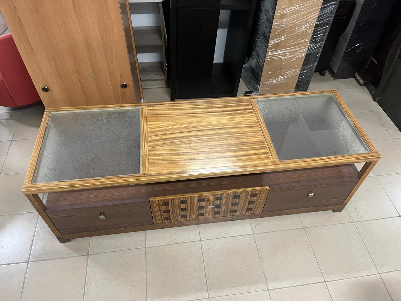 Natural wood TV stand - Image 5