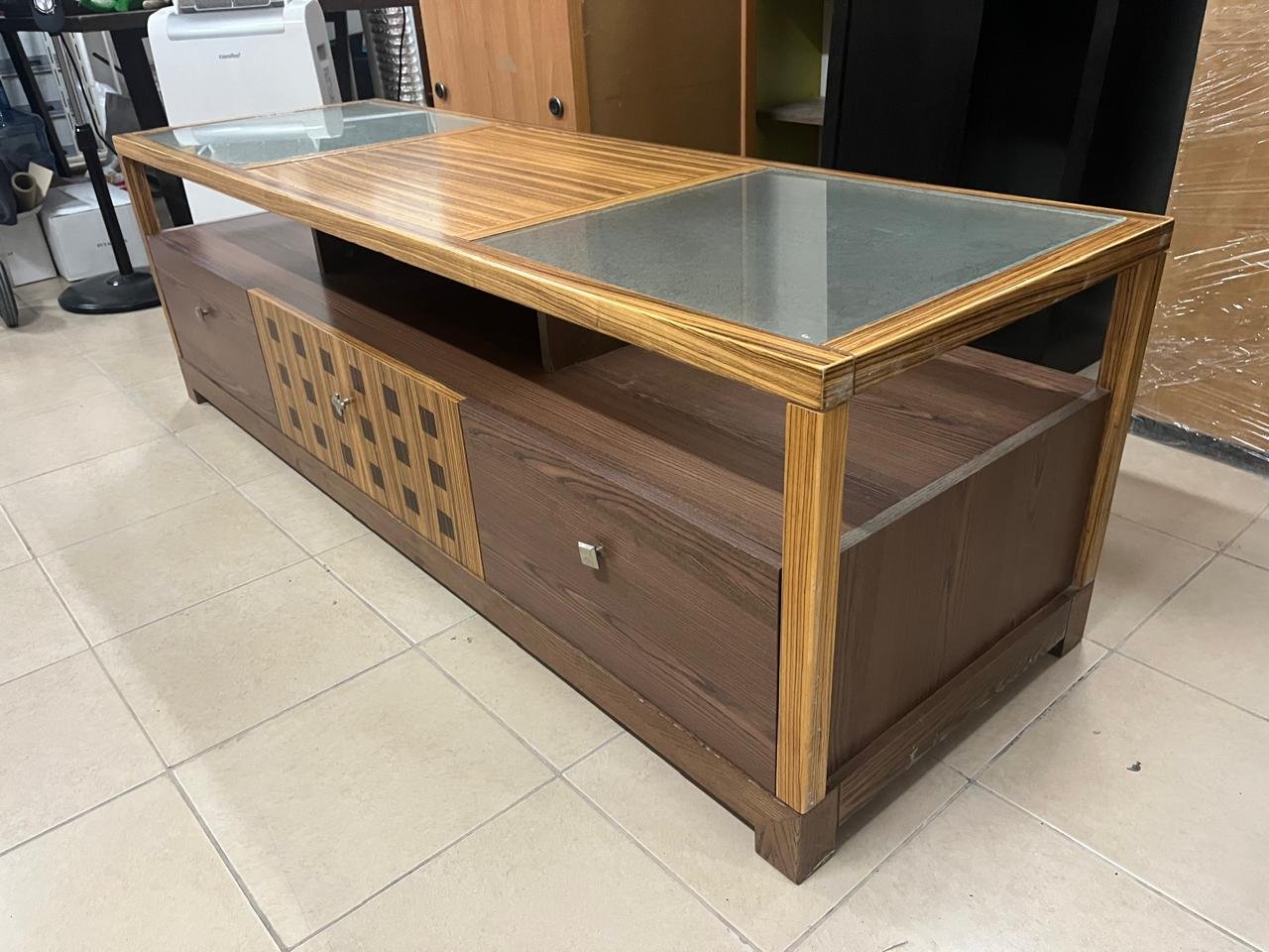 Natural wood TV stand - Image 6