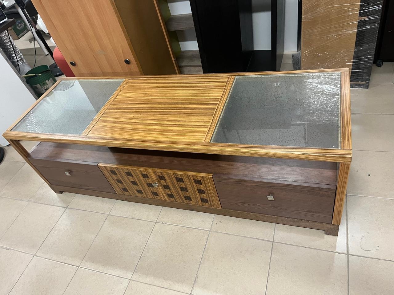 Natural wood TV stand - Image 8