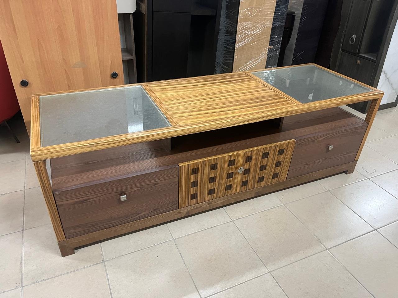 Natural wood TV stand - Image 9