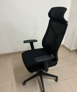 Comfortable office chair with a mesh back and sturdy nylon base