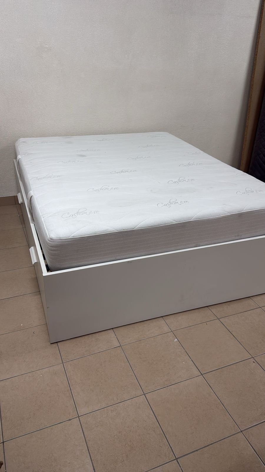 IKEA Bremence bed in white with storage drawers - Image 2