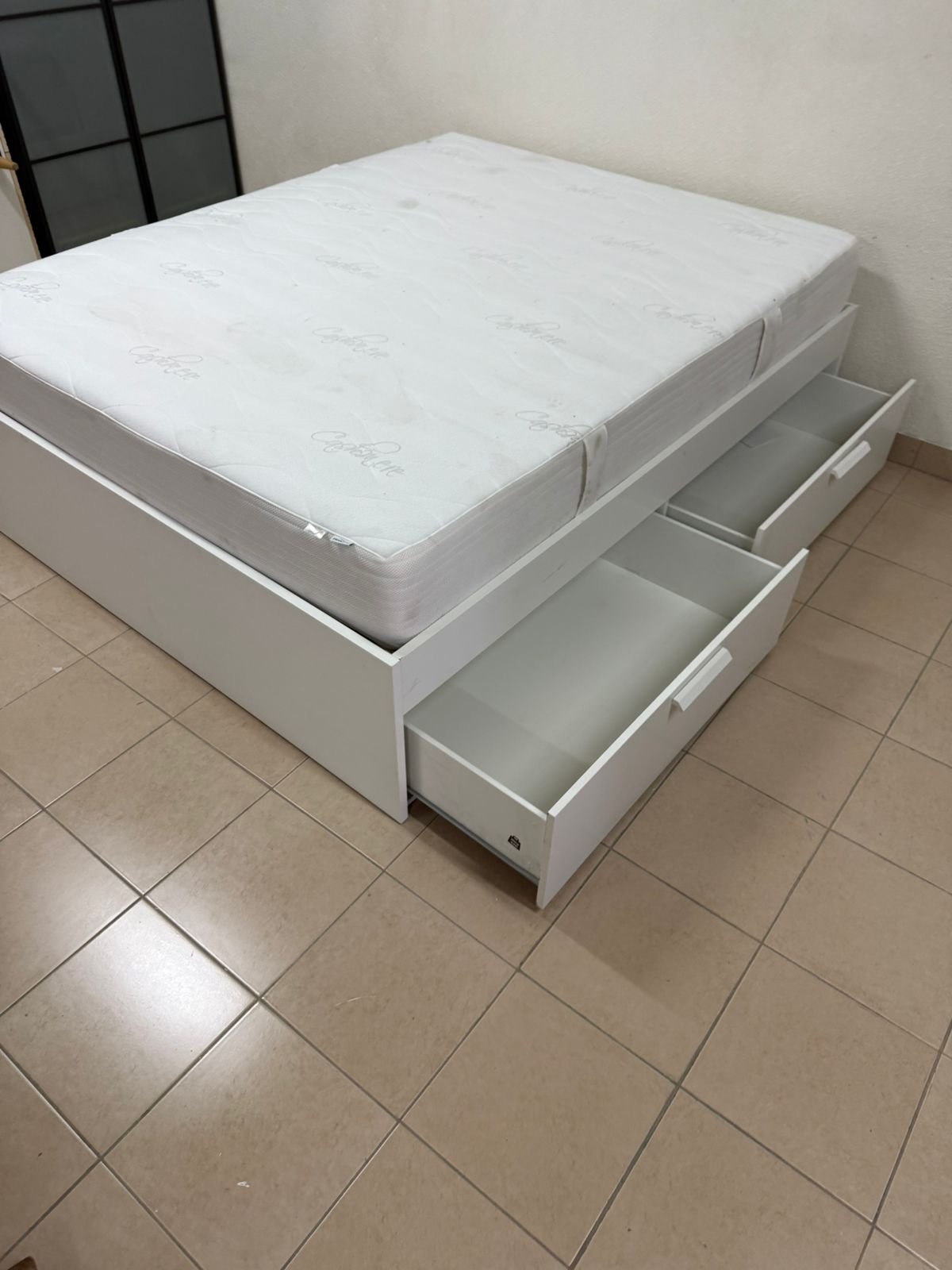 IKEA Bremence bed in white with storage drawers - Image 12
