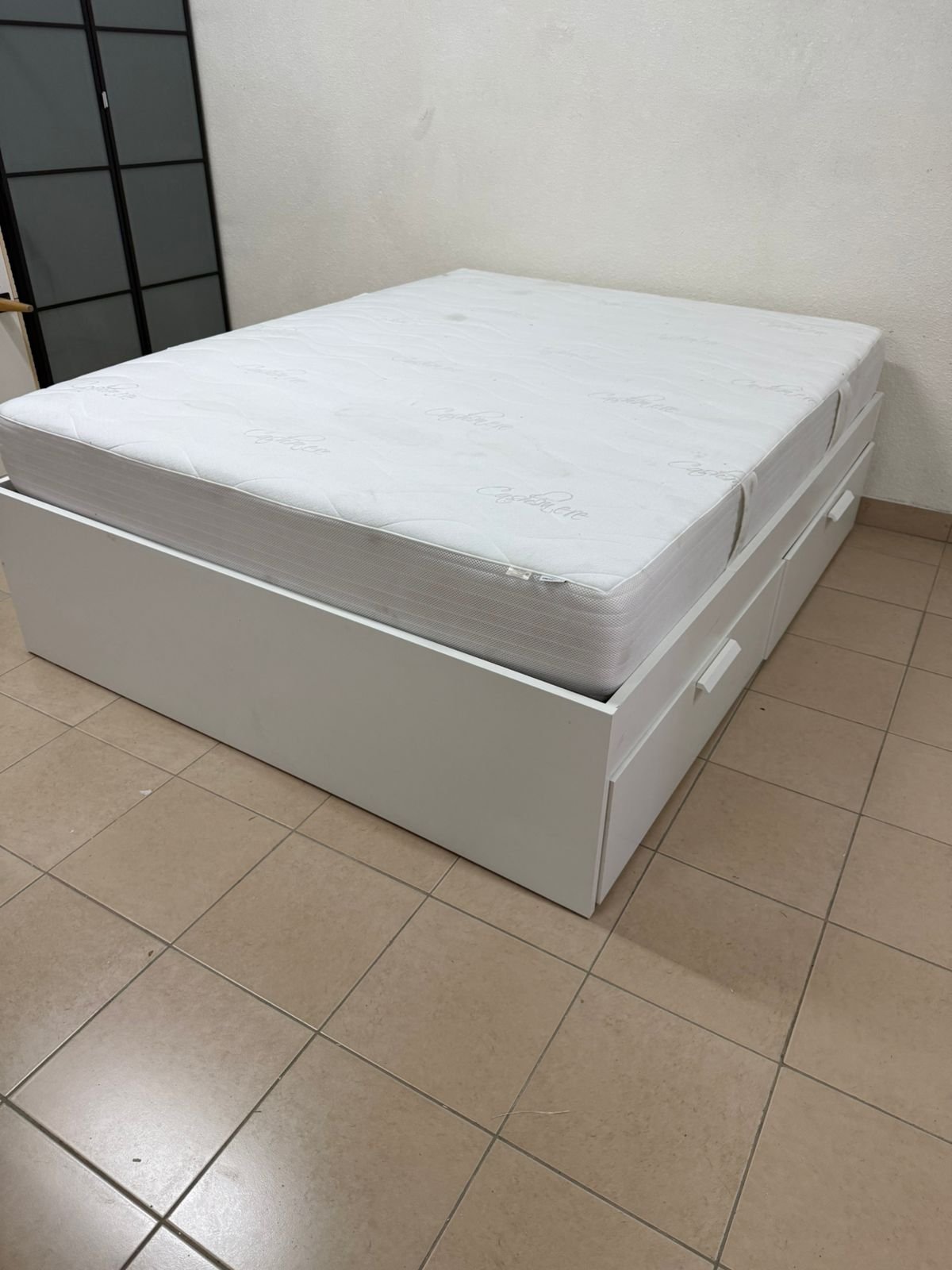 IKEA Bremence bed in white with storage drawers - Image 13