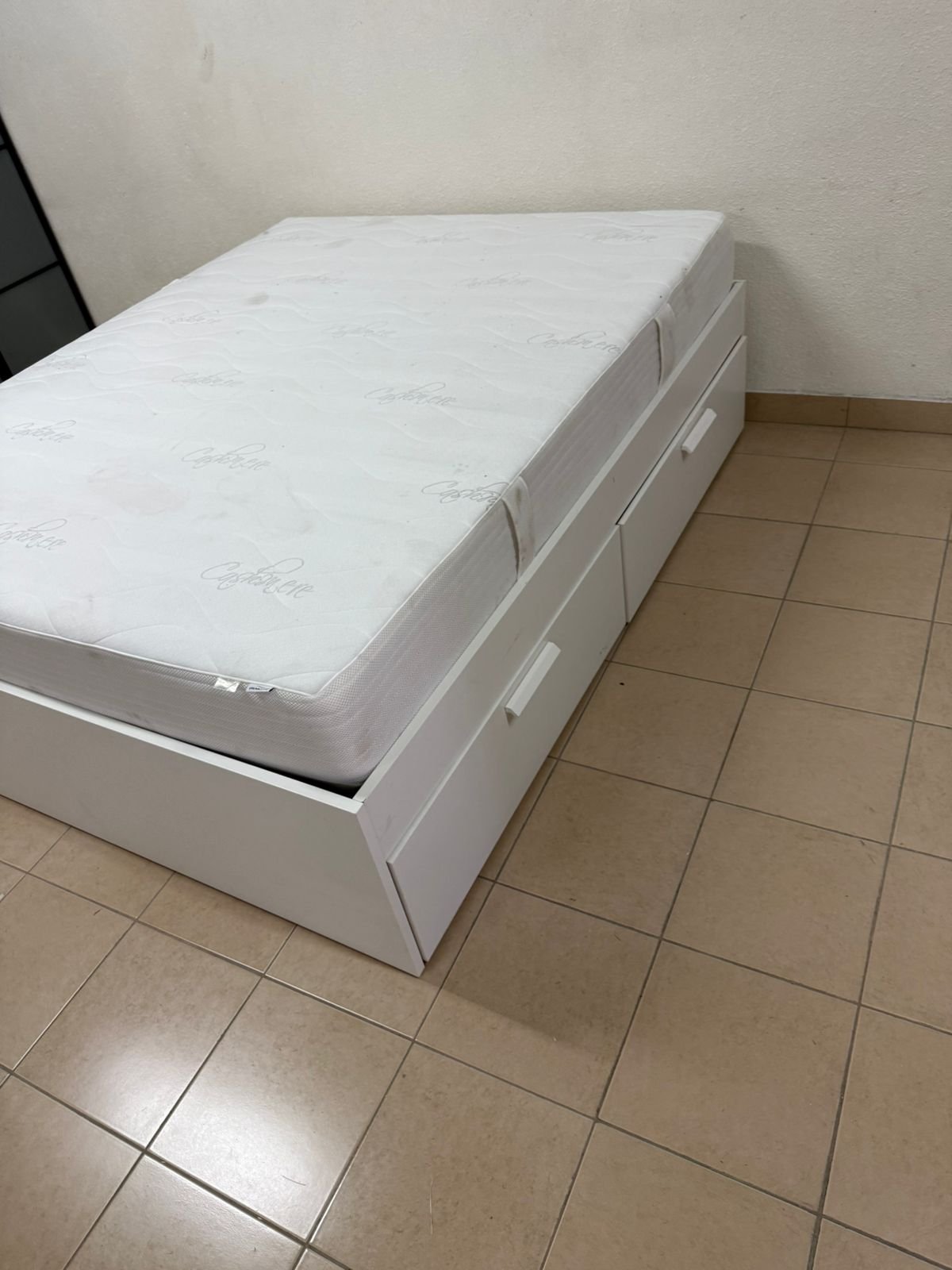 IKEA Bremence bed in white with storage drawers - Image 16