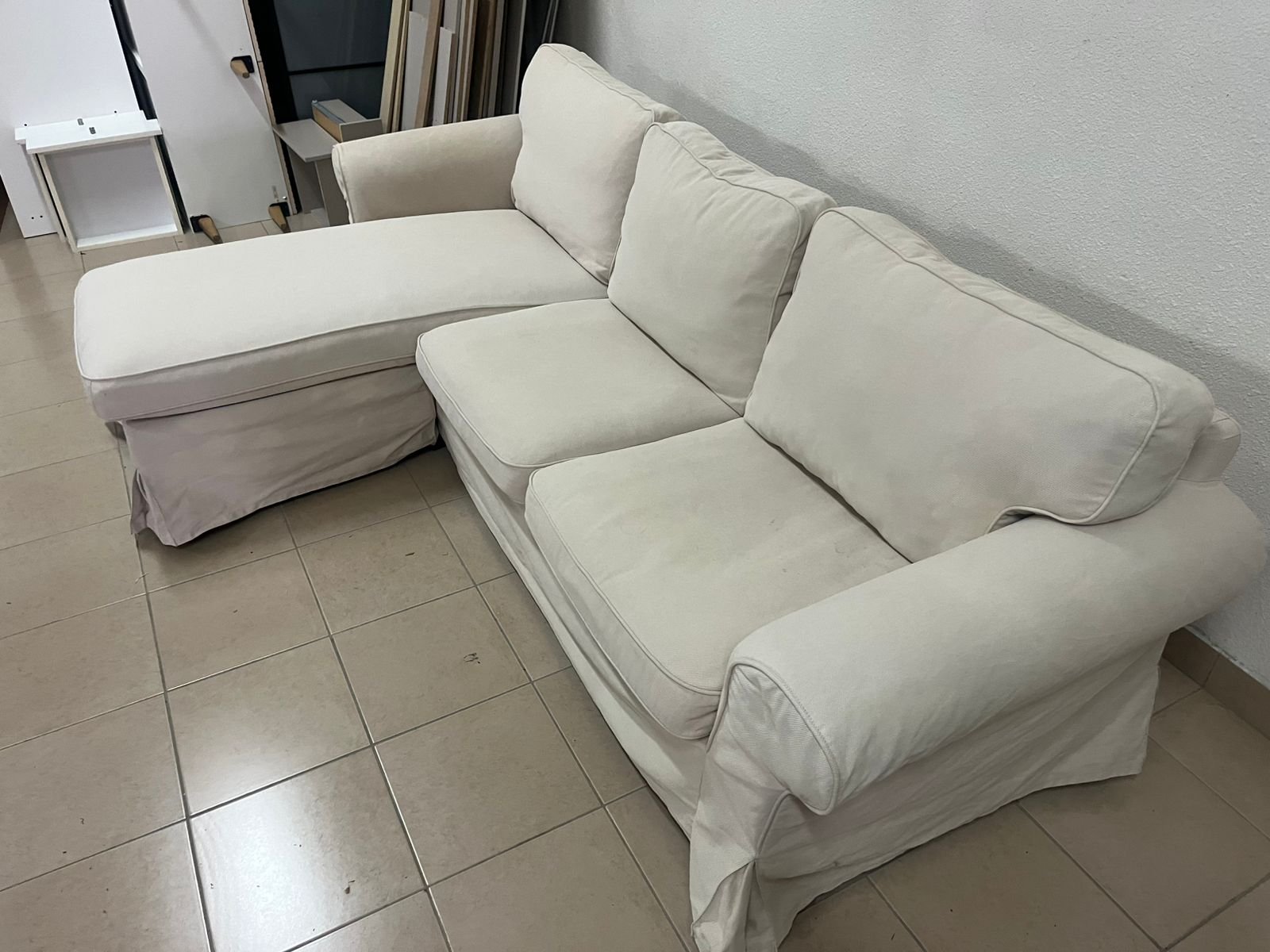 IKEA three-seater sofa with a beige chaise lounge from IKEA - Image 2