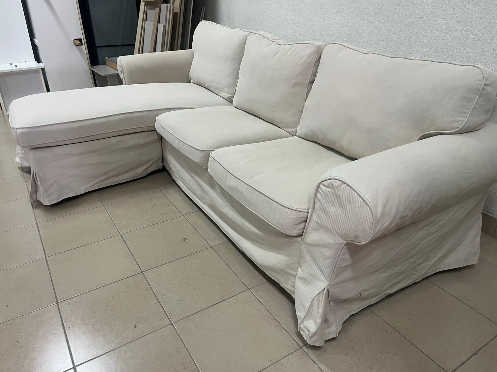 IKEA three-seater sofa with a beige chaise lounge from IKEA - Image 4