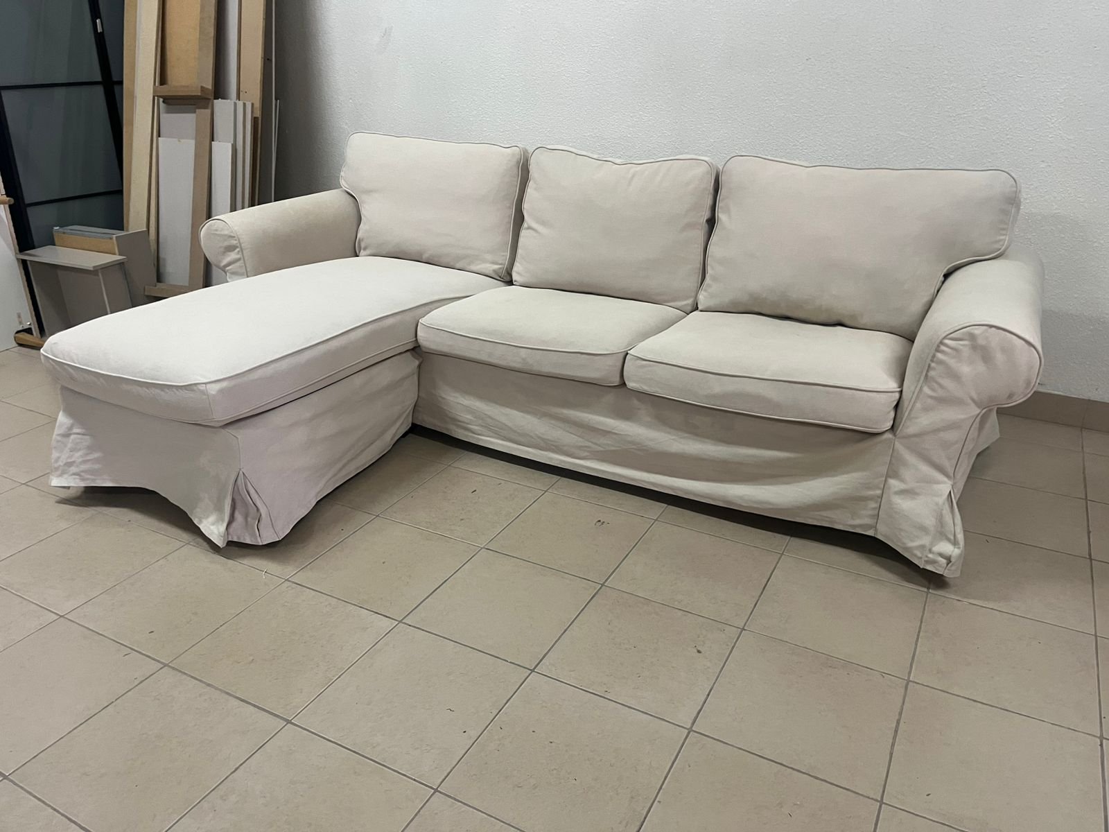 IKEA three-seater sofa with a beige chaise lounge from IKEA - Image 5