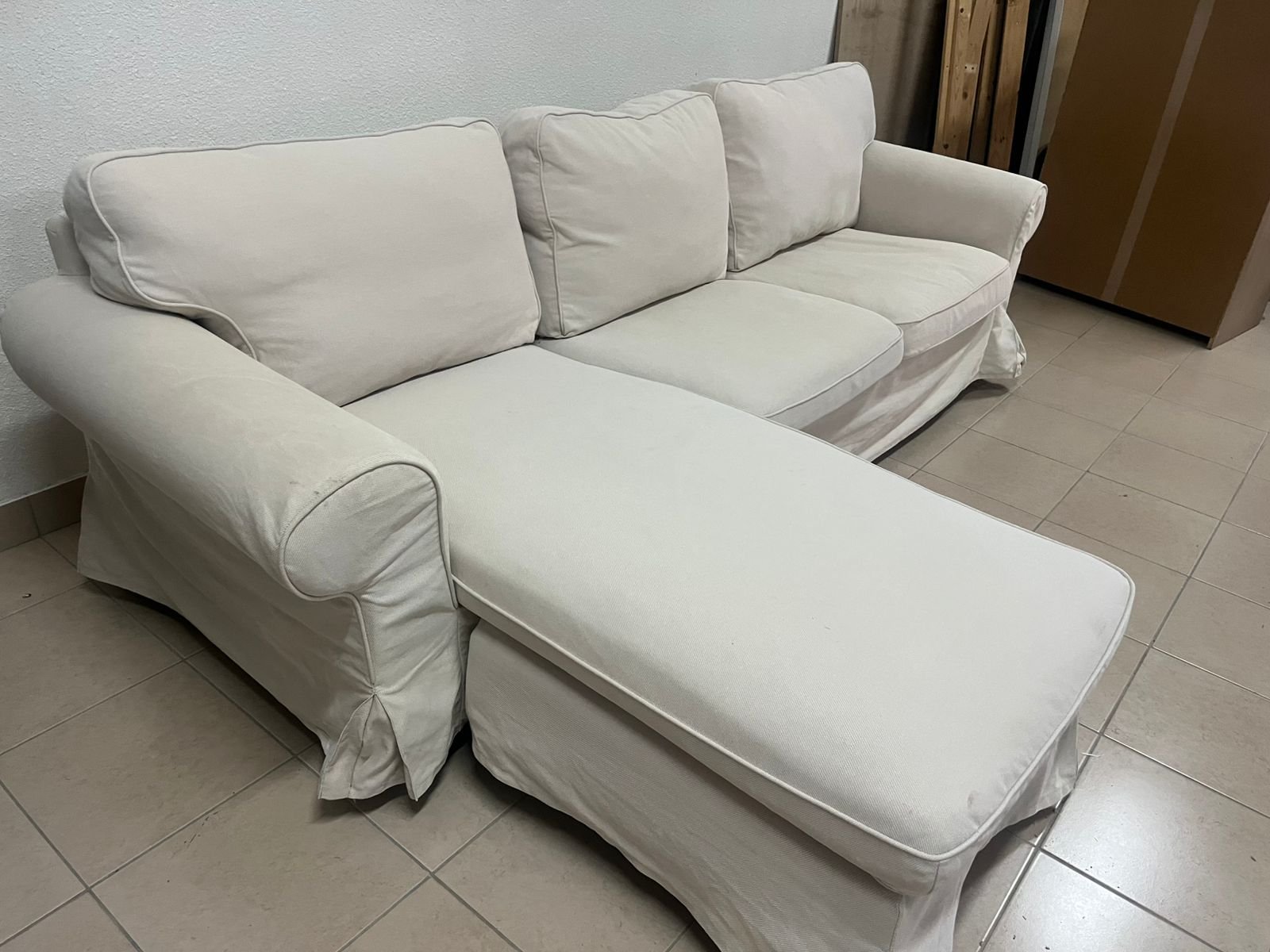 IKEA three-seater sofa with a beige chaise lounge from IKEA - Image 6