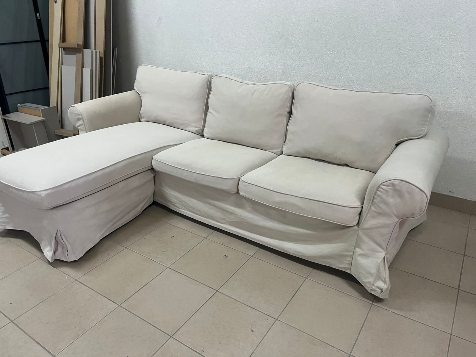 IKEA three-seater sofa with a beige chaise lounge from IKEA - Image 8