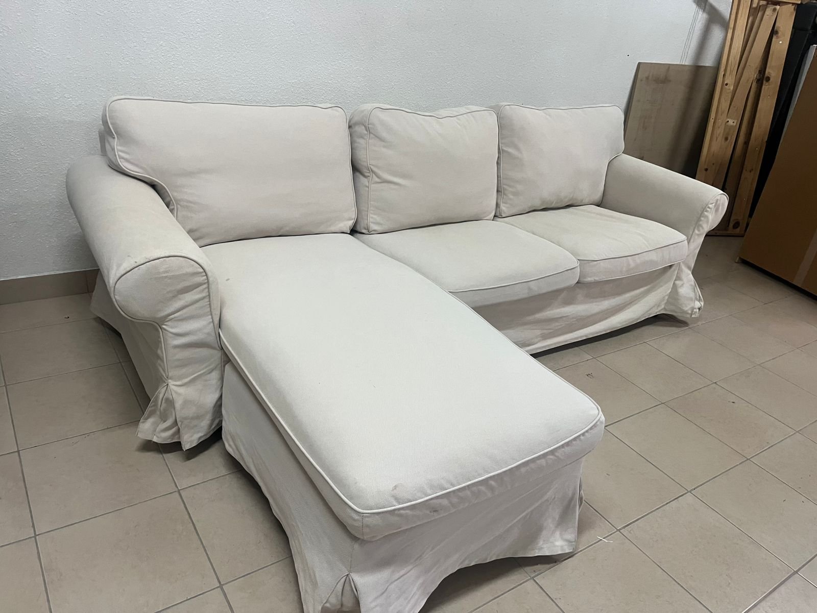IKEA three-seater sofa with a beige chaise lounge from IKEA - Image 9
