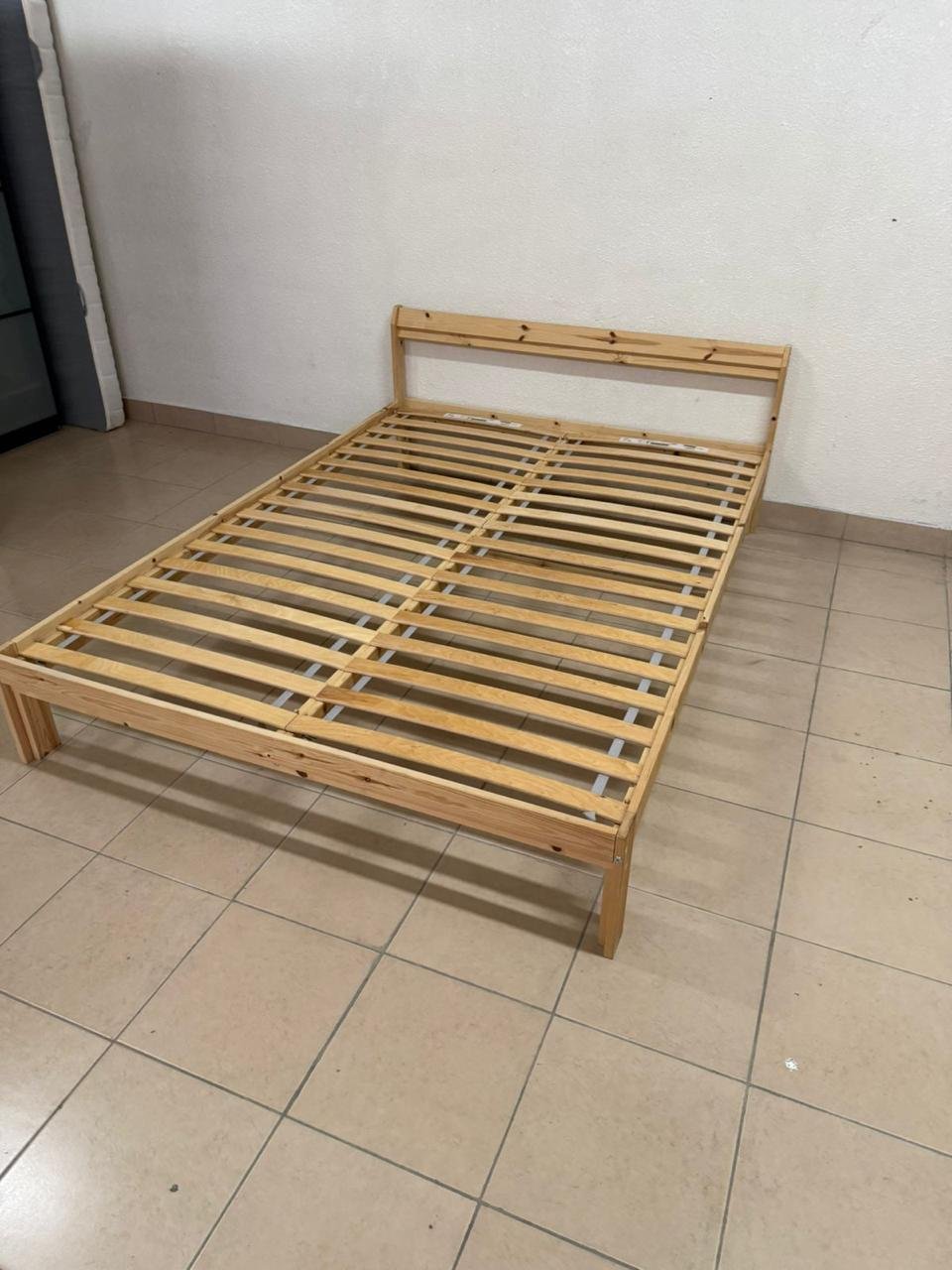 This is an IKEA NEIDEN pine wood bed frame with LÖNSET slatted bed base. - Image 6