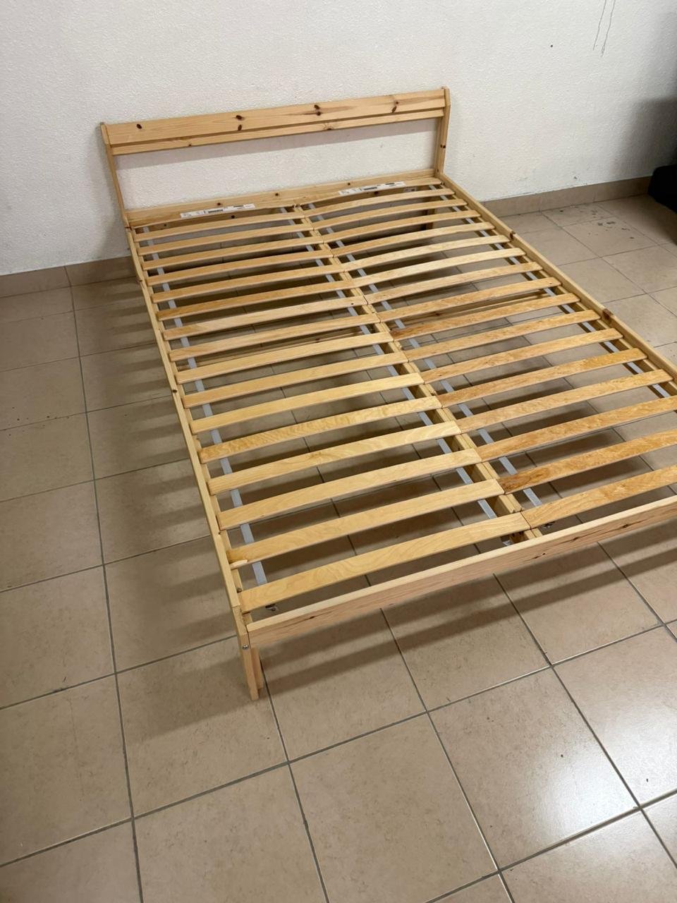 This is an IKEA NEIDEN pine wood bed frame with LÖNSET slatted bed base. - Image 7