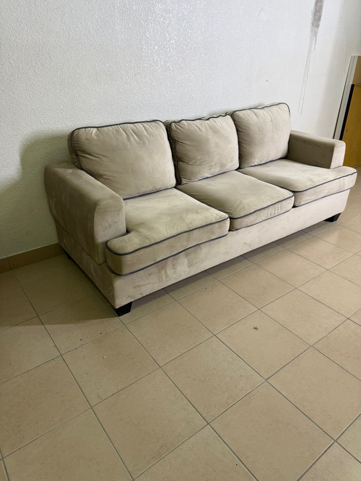 Shelton sofa by Pan Emirates, three-seater, cream color