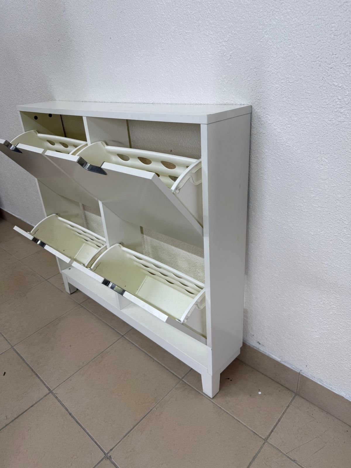 STÄLL 4-compartment shoe cabinet from IKEA in white - Image 5